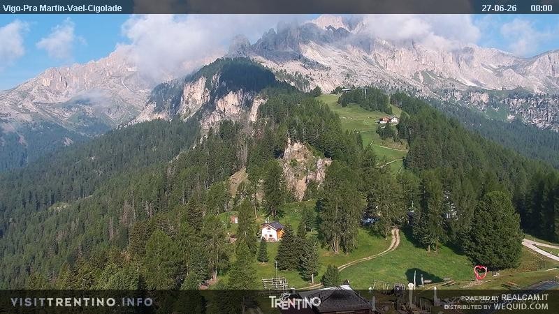 Archiv Foto Webcam Bergstation des Sesselliftes Pian Pecei-Pra Martin