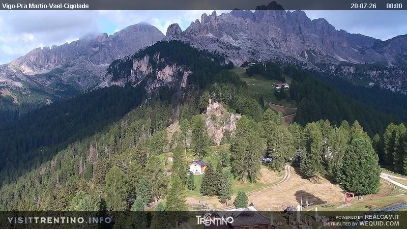 Archiv Foto Webcam Bergstation des Sesselliftes Pian Pecei-Pra Martin