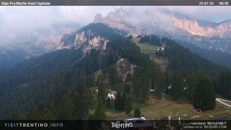 Archiv Foto Webcam Bergstation des Sesselliftes Pian Pecei-Pra Martin