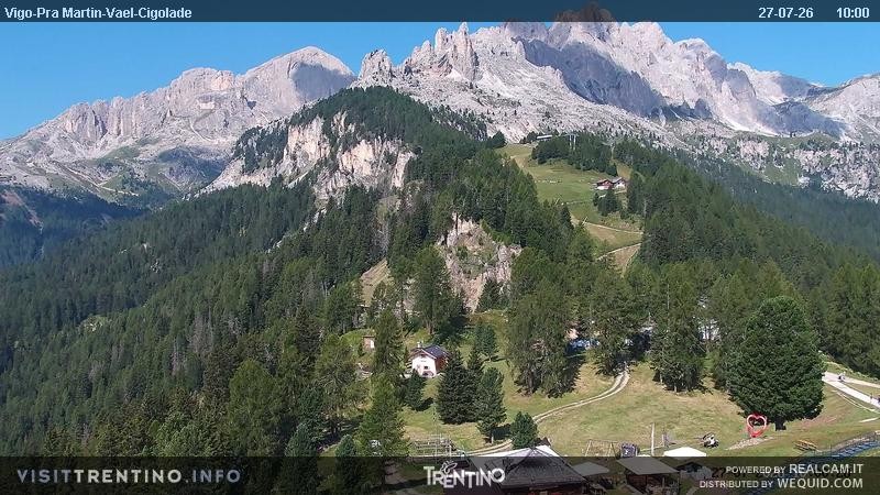 Archiv Foto Webcam Bergstation des Sesselliftes Pian Pecei-Pra Martin