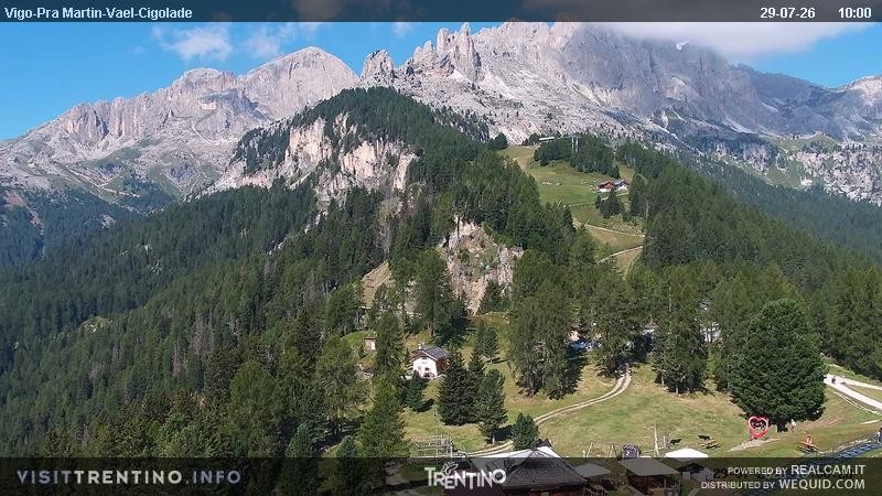 Archived image Webcam Top station of the Pian Pecei-Pra Martin chair lift