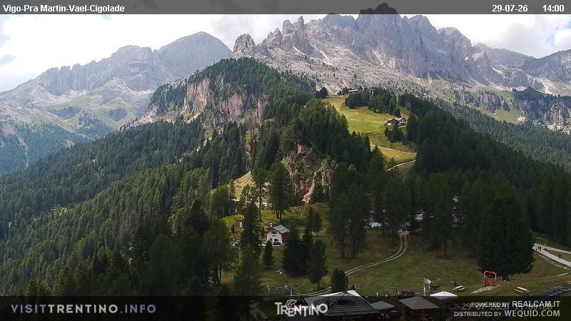 Archived image Webcam Top station of the Pian Pecei-Pra Martin chair lift