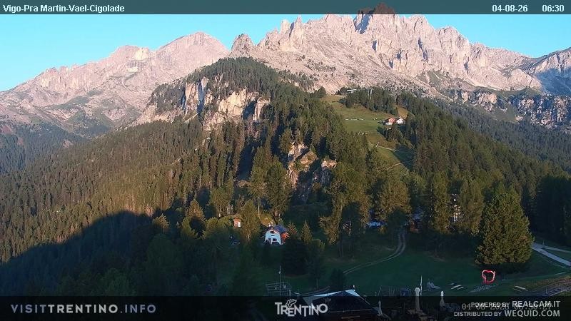 Archived image Webcam Top station of the Pian Pecei-Pra Martin chair lift