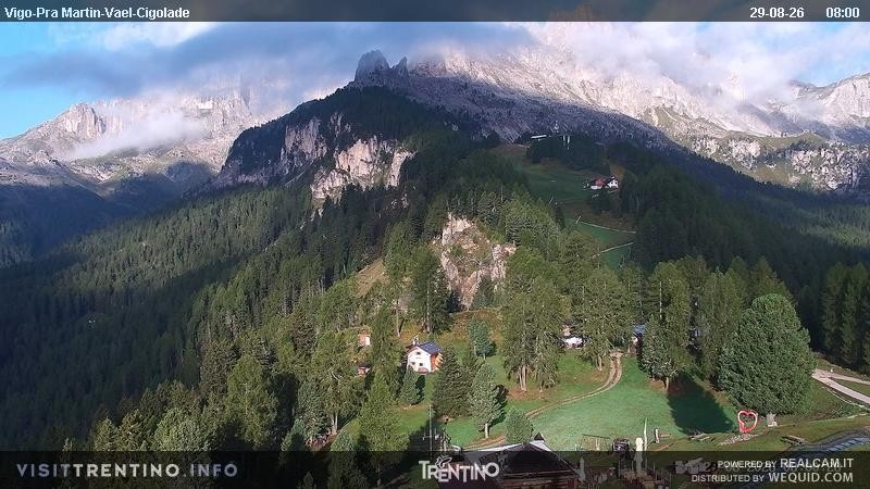 Archiv Foto Webcam Bergstation des Sesselliftes Pian Pecei-Pra Martin