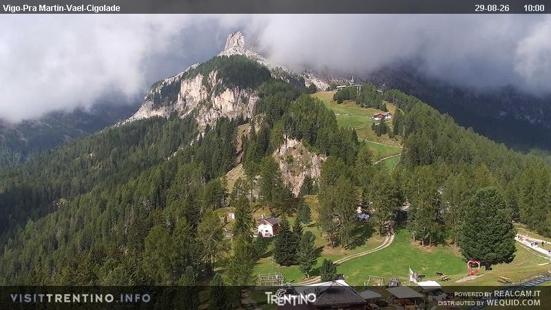 Archiv Foto Webcam Bergstation des Sesselliftes Pian Pecei-Pra Martin