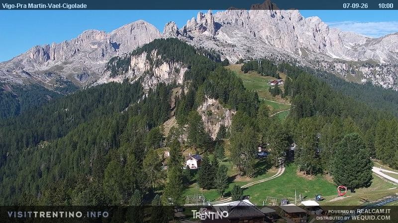 Archived image Webcam Top station of the Pian Pecei-Pra Martin chair lift