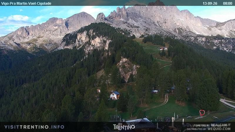 Archiv Foto Webcam Bergstation des Sesselliftes Pian Pecei-Pra Martin