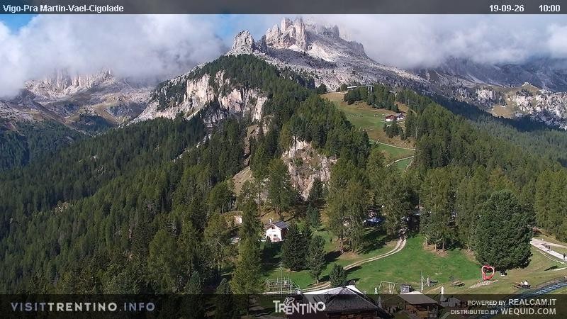 Archiv Foto Webcam Bergstation des Sesselliftes Pian Pecei-Pra Martin