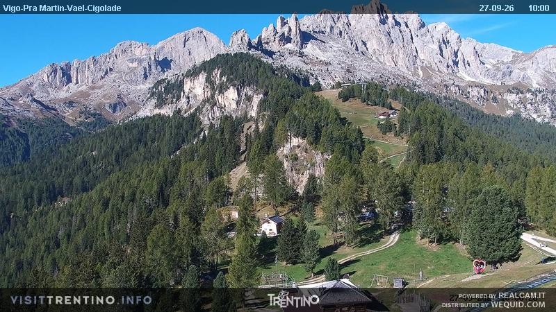 Archiv Foto Webcam Bergstation des Sesselliftes Pian Pecei-Pra Martin