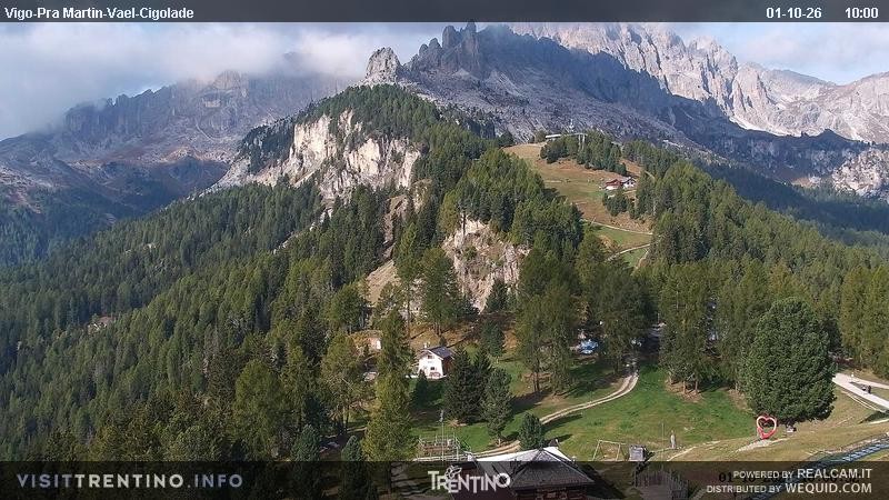 Archived image Webcam Top station of the Pian Pecei-Pra Martin chair lift