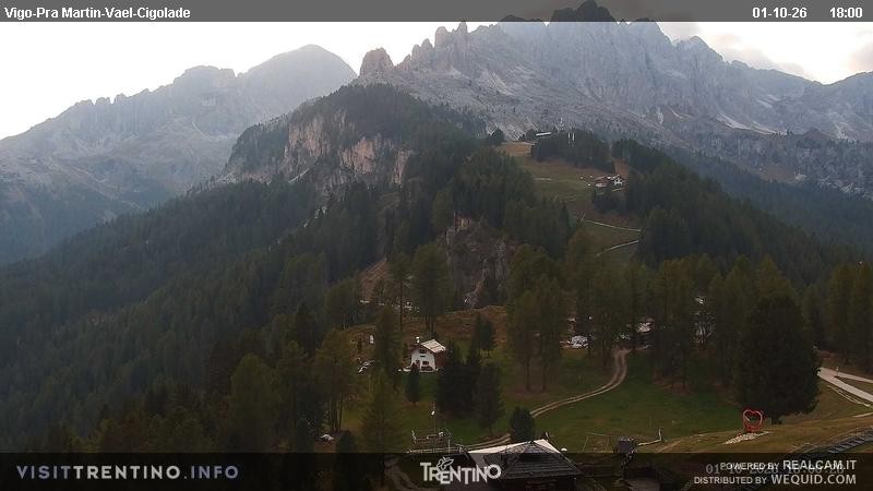 Archiv Foto Webcam Bergstation des Sesselliftes Pian Pecei-Pra Martin