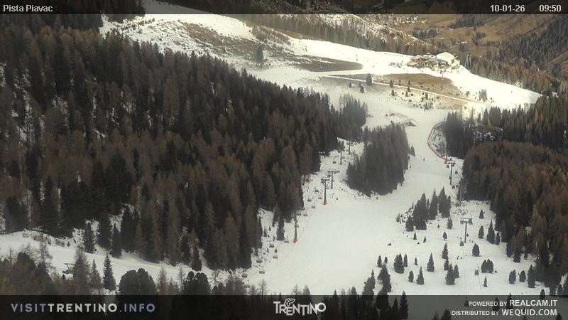 Archived image Webcam Piavac slope at Val di Fassa