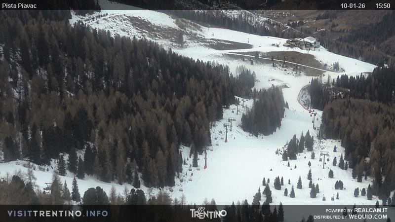 Archived image Webcam Piavac slope at Val di Fassa