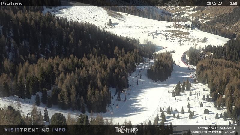 Archived image Webcam Piavac slope at Val di Fassa