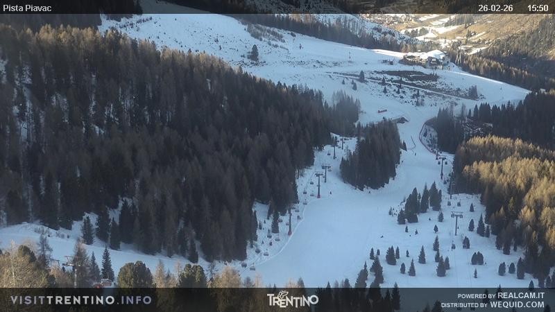 Archived image Webcam Piavac slope at Val di Fassa