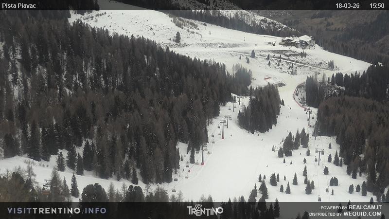 Archived image Webcam Piavac slope at Val di Fassa