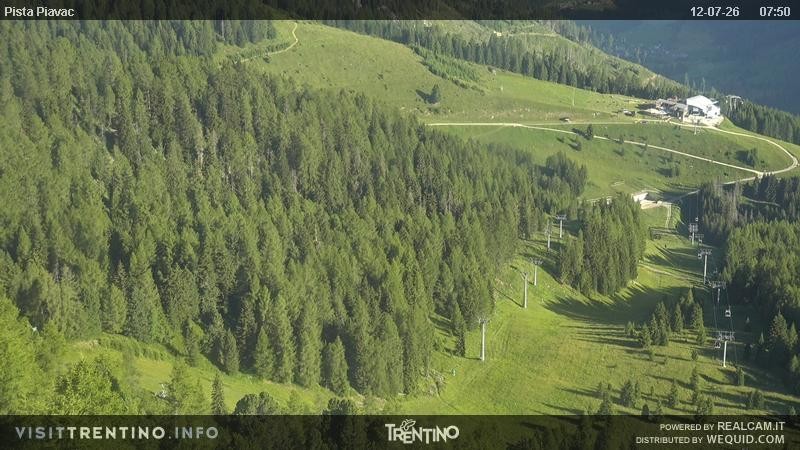 Archived image Webcam Piavac slope at Val di Fassa