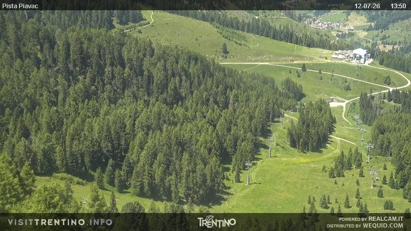 Archived image Webcam Piavac slope at Val di Fassa