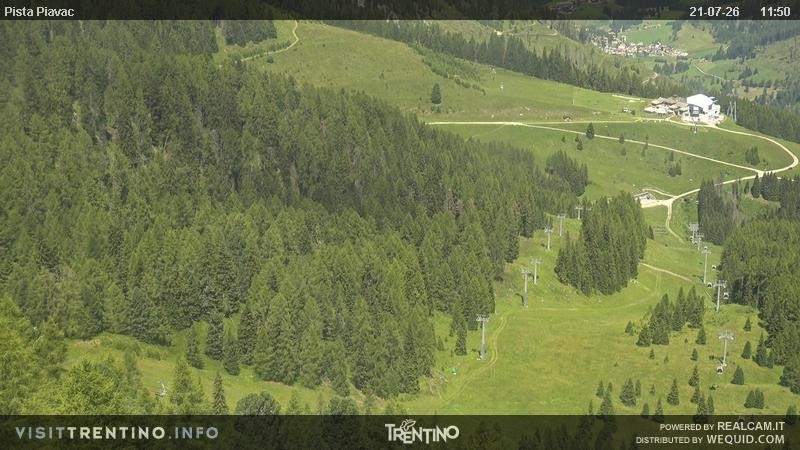 Archived image Webcam Piavac slope at Val di Fassa