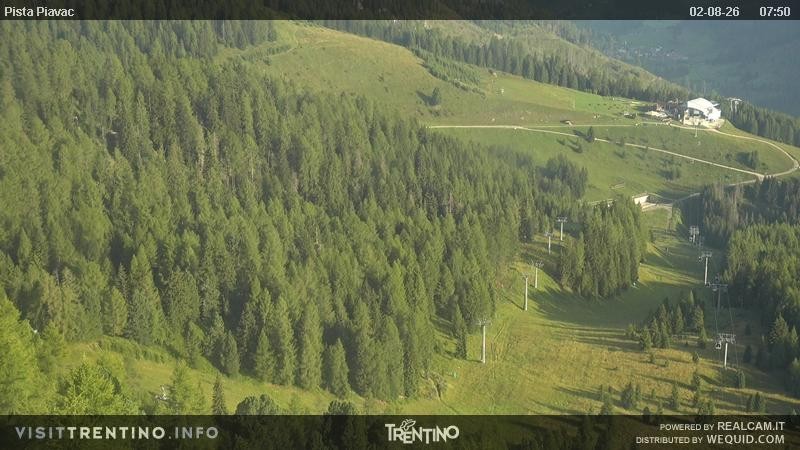 Archived image Webcam Piavac slope at Val di Fassa