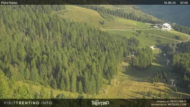 Archived image Webcam Piavac slope at Val di Fassa