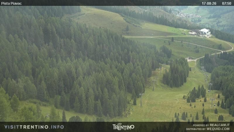 Archived image Webcam Piavac slope at Val di Fassa