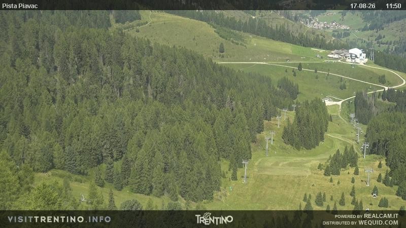 Archived image Webcam Piavac slope at Val di Fassa