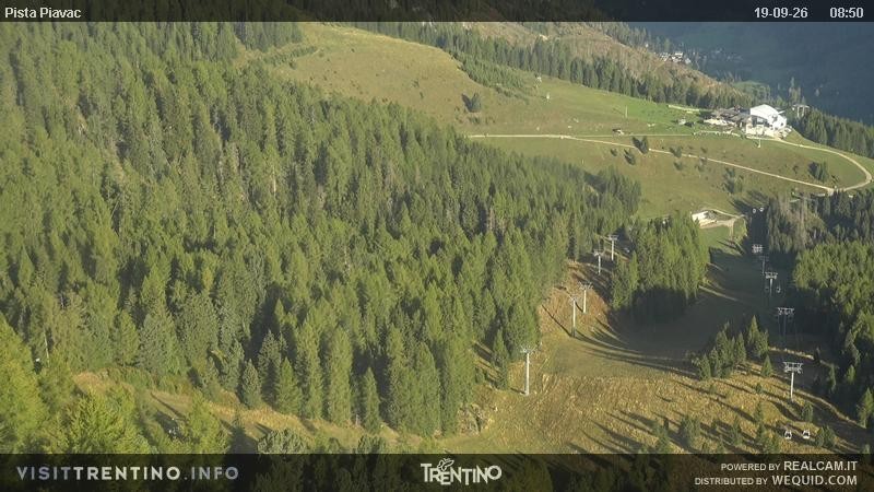 Archived image Webcam Piavac slope at Val di Fassa