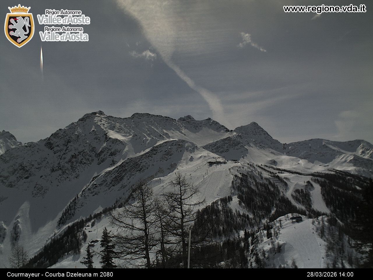 Archived image Webcam Courmayeur in the Aosta Valley