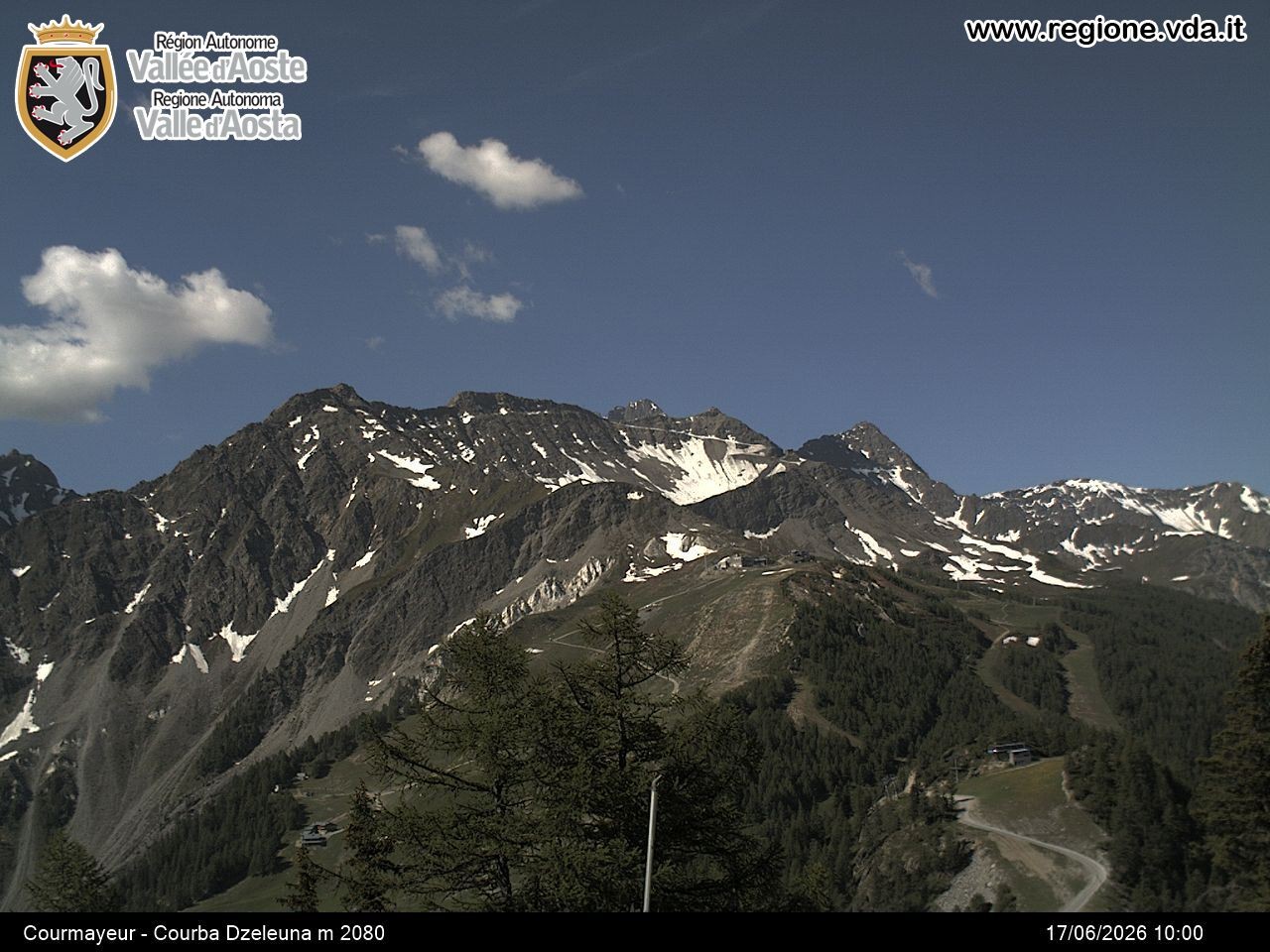 Archived image Webcam Courmayeur in the Aosta Valley