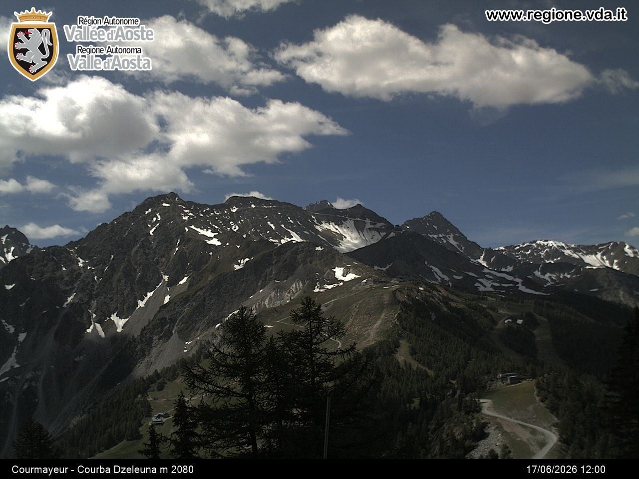 Archived image Webcam Courmayeur in the Aosta Valley
