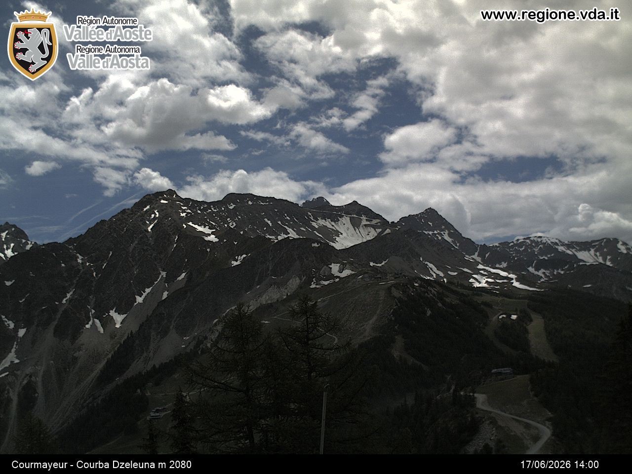 Archived image Webcam Courmayeur in the Aosta Valley