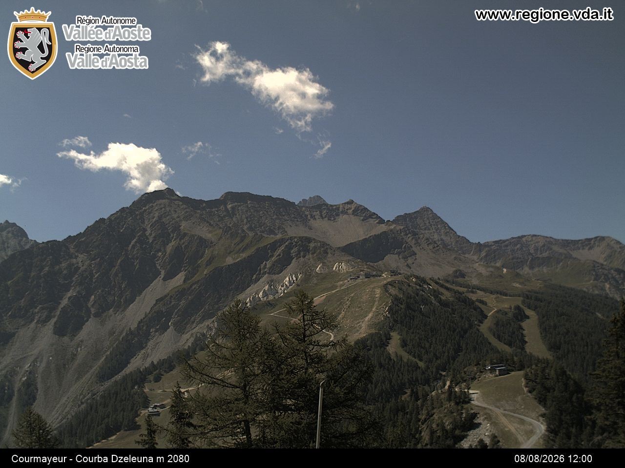 Archived image Webcam Courmayeur in the Aosta Valley