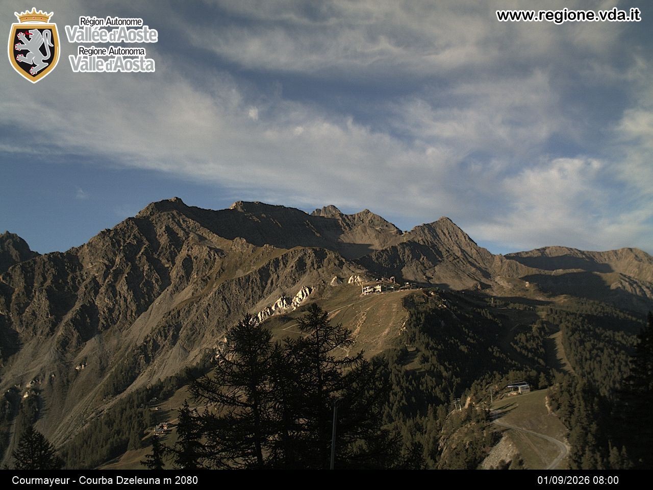 Archived image Webcam Courmayeur in the Aosta Valley