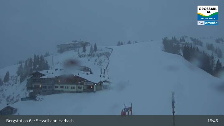 Archiv Foto Webcam Großarl - Bergstation 6er Sesselbahn Harbach