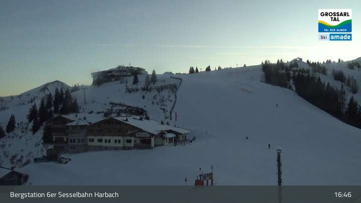 Archiv Foto Webcam Großarl - Bergstation 6er Sesselbahn Harbach