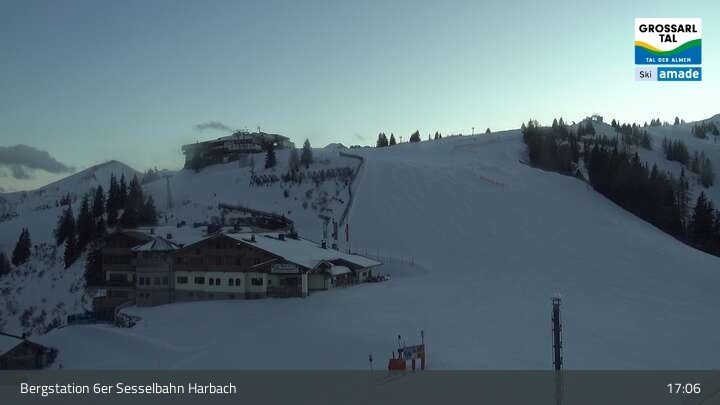 Archiv Foto Webcam Großarl - Bergstation 6er Sesselbahn Harbach