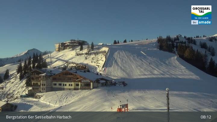 Archiv Foto Webcam Großarl - Bergstation 6er Sesselbahn Harbach