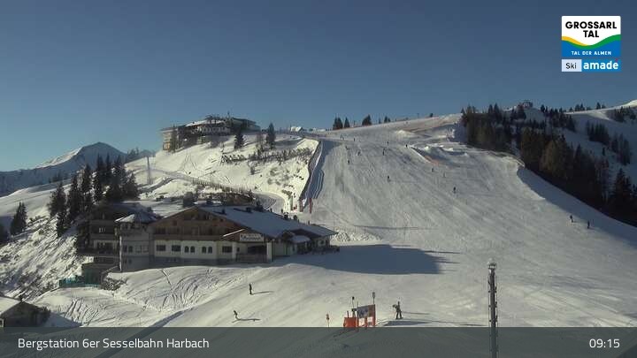Archiv Foto Webcam Großarl - Bergstation 6er Sesselbahn Harbach