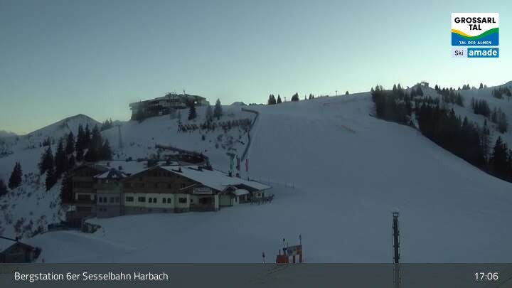 Archived image Webcam Großarl - Bergstation 6er Sesselbahn Harbach