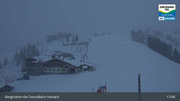 Archived image Webcam Großarl - Bergstation 6er Sesselbahn Harbach