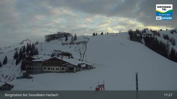 Archiv Foto Webcam Großarl - Bergstation 6er Sesselbahn Harbach