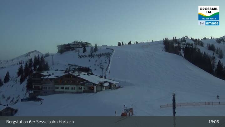 Archiv Foto Webcam Großarl - Bergstation 6er Sesselbahn Harbach