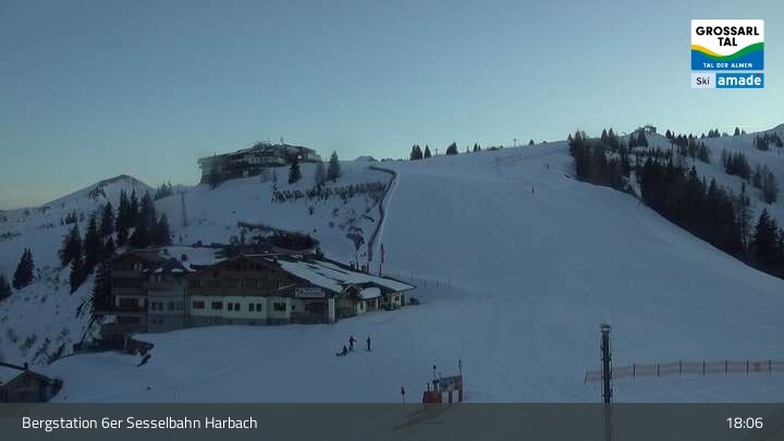 Archiv Foto Webcam Großarl - Bergstation 6er Sesselbahn Harbach
