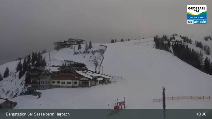 Archiv Foto Webcam Großarl - Bergstation 6er Sesselbahn Harbach