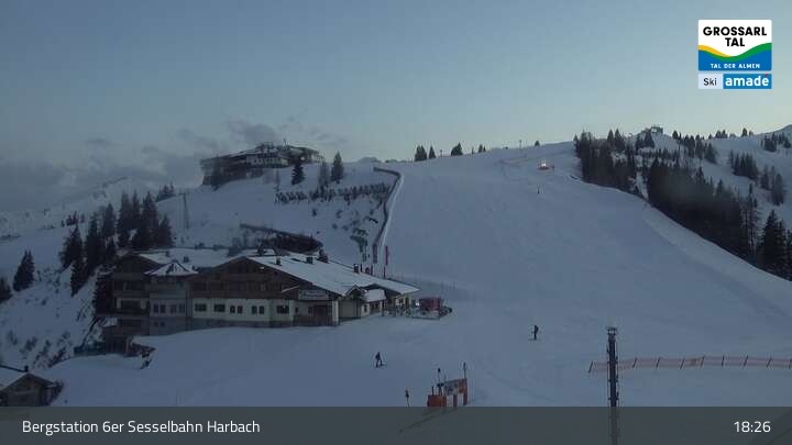 Archiv Foto Webcam Großarl - Bergstation 6er Sesselbahn Harbach