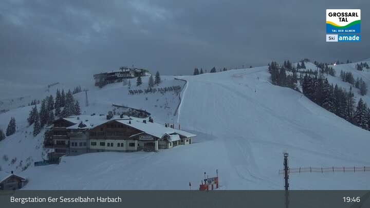 Archiv Foto Webcam Großarl - Bergstation 6er Sesselbahn Harbach