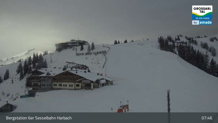 Archiv Foto Webcam Großarl - Bergstation 6er Sesselbahn Harbach