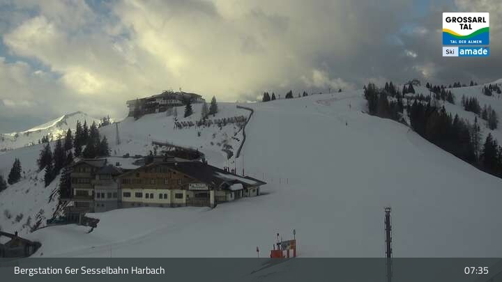 Archiv Foto Webcam Großarl - Bergstation 6er Sesselbahn Harbach
