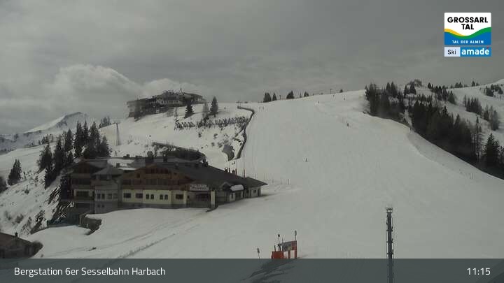 Archiv Foto Webcam Großarl - Bergstation 6er Sesselbahn Harbach